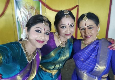 Saroja, Rama and Dakshina together in dance costume